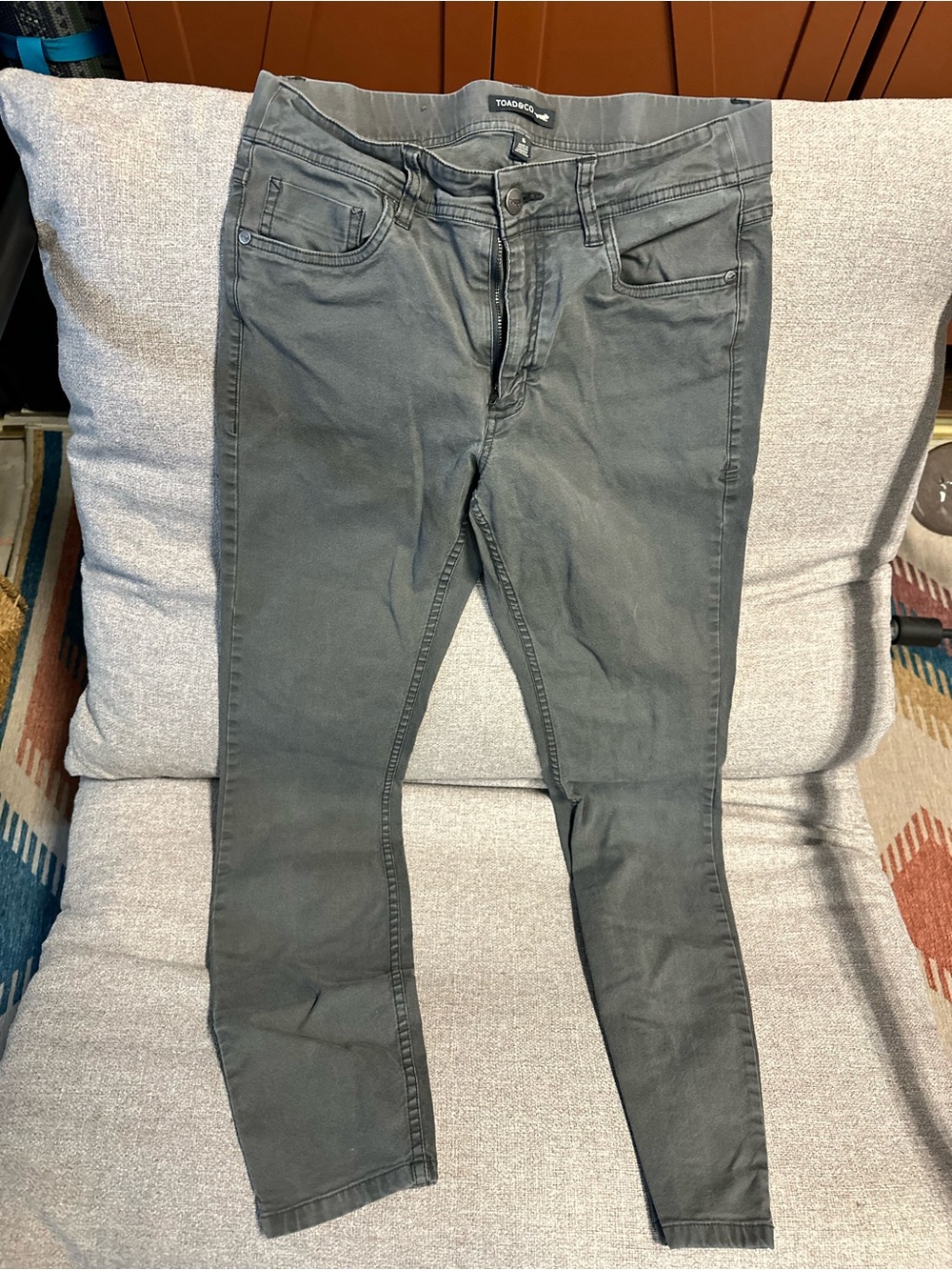 Earthworks Toad&Co 5 Pocket Skinny Pant stretchy gray Jean legging